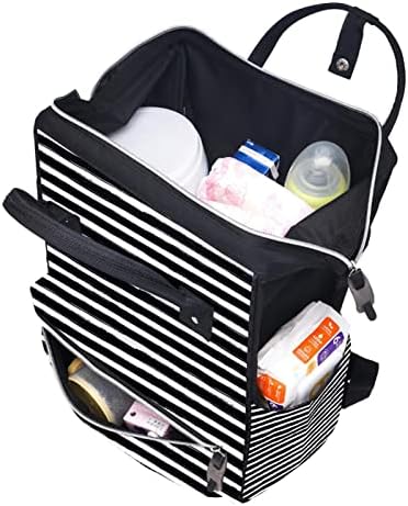 Ručno oslikano obojeno crne bijele prugaste torbe za ruksak za ruksak za bebe nazivne torbe za promjenu multi funkcije Veliki kapacitet