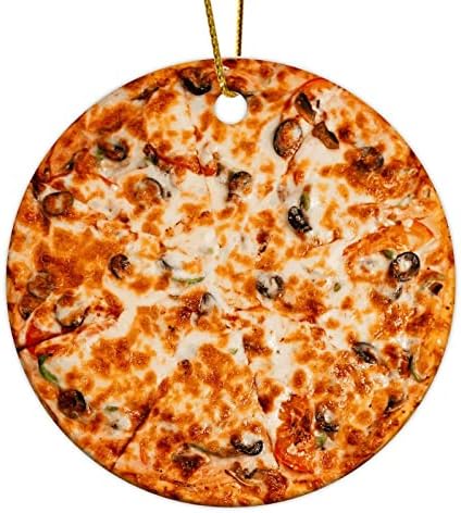 3 inčni sir feferoni Pizza citat ukrasi hrana Pizza okrugli Božić ukrasi za djecu Dječaci Djevojčice viseći ukrasi za božićno drvce