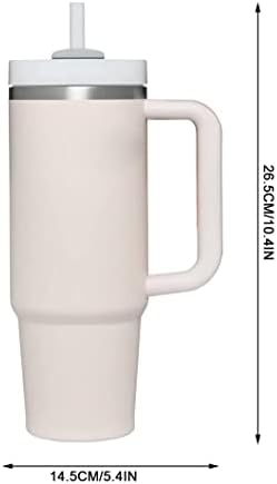 Čaša sa ručkom i slamkom 40OZ H2. 0 vakuumski izolovana posuda od nerđajućeg čelika sa poklopcem i slamkom za vodu, ledeni čaj ili