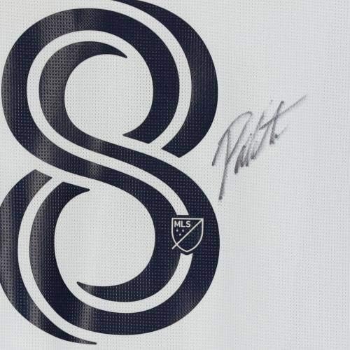 Matt Polster New England Revolution AUTOGREMENT MATEROVALNO KORIŠTENJE 8 Bijeli dres iz sezone 2020 MLS - nogometni dresovi autogramirani