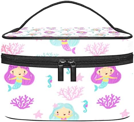 Tbouobt kozmetičke vrećice za žene, torba za šminku Travel Toaletska torba Organizator, Cartoon Mermaid Seahorse
