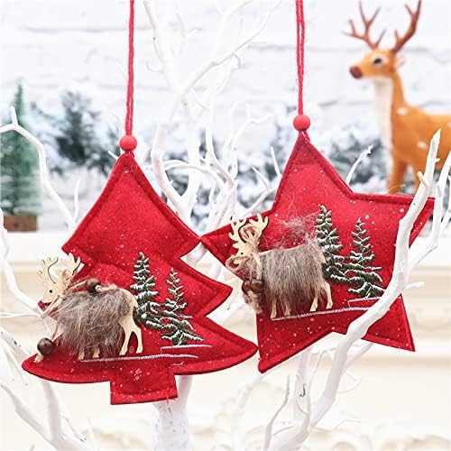 Božićne čizme zanati Božićni ukrasi Tkanina zvijezda u obliku božićnog drveća drvena jelena privjesak ukras i