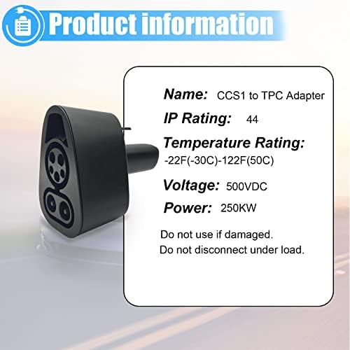 CCS Adapter za punjenje 250KW Power DC brzi Adapter kompatibilan je samo sa Tesla Model S/X/Y/3, CCS 1 Adapter za punjenje za Tesla