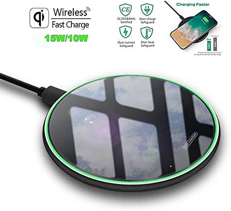 KaruSale Wireless Charger 15w Qi podloga za brzo punjenje kompatibilna sa iPhoneom 12/12 Mini/12 Pro Max/SE 2020/11 Pro Max, Samsung