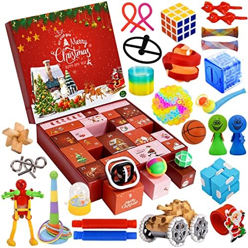Fidget Božić Countdown Calendar-Advent Calendar 2022 za djecu-24 dana iznenadite Božić višekratna Poklon kutija-praznični Božić odbrojava Adventske kalendare senzorna igračka za malu djecu dječaci Tinejdžeri odrasle djevojčice
