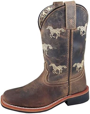 Smoky Mountain Boots / Rancher serija / Omladinska Zapadna čizma | kvadratni prst | izdržljiv kožni materijal | gumeni đon & blok