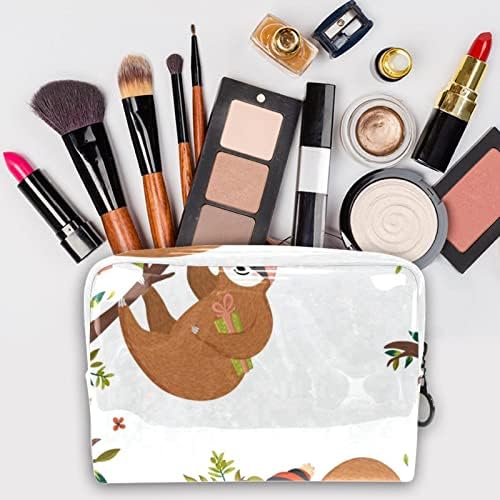 Tbouobt kozmetička torba za žene, vreće za šminke Sobno toaletna torbica Travel Poklon, Sloth cvjetni cvjetovi crtani životinja