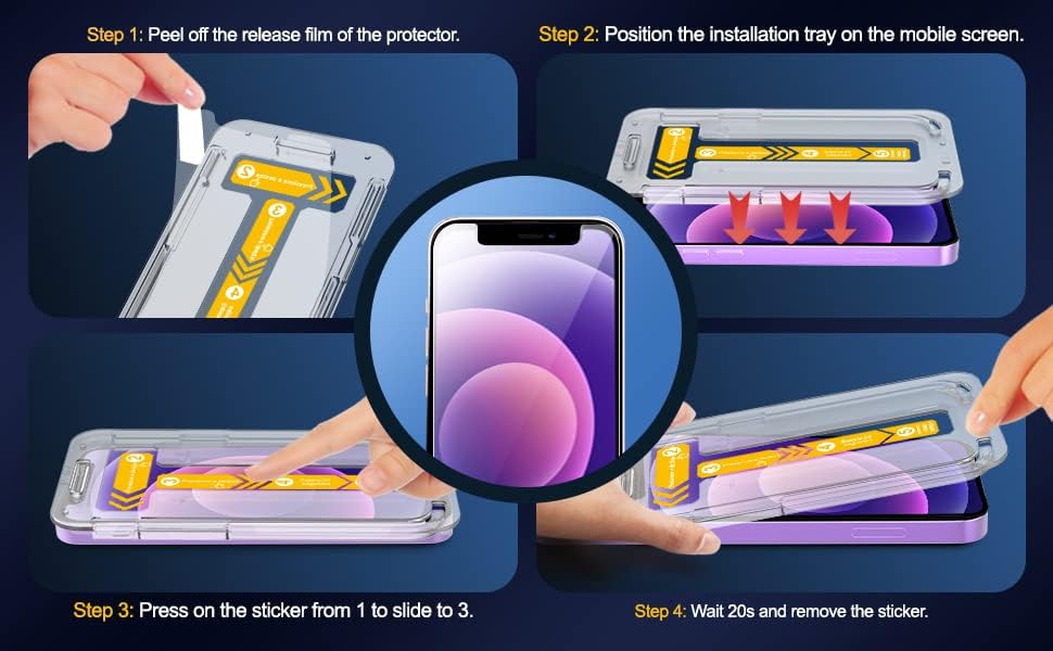 Mohave 3d puna pokrivenost bez mjehurića keramička Zaštita ekrana od kaljenog stakla protiv eksplozije za iPhone 13 12 11 X Xs XR Pro max sa kompletom za jednostavnu instalaciju [2-Pack] [Premium kaljeno staklo]