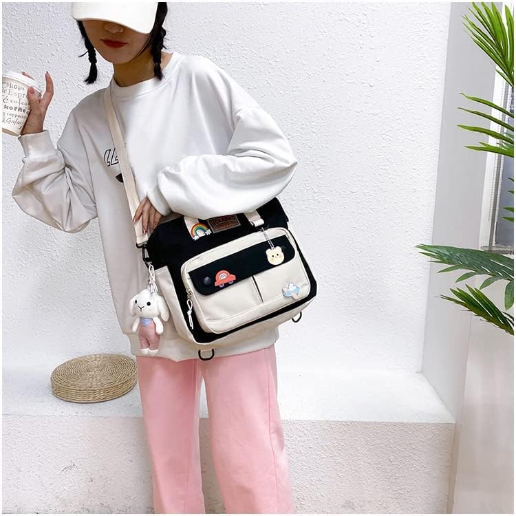Slatke torbe za školu Kawaii japanska torba višenamjenska laptopa, estetski ruksaci za teen djevojke dječji messenger ručak totes