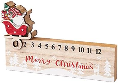 NEARTIME Božić ukrasi drveni mobilni kalendar ukrasi bez lica starac Božić odbrojavanje vrt gnome dekoracije