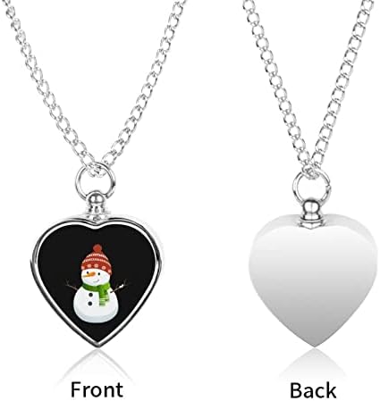 Xmas Snowman Urn ogrlica za pepeo personalizirani kućni ljubimac nakit nakit srčani privjesak za muškarce