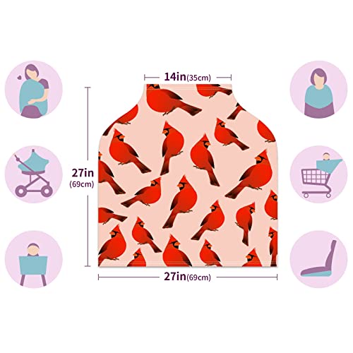 Prekrivači za bebe Crveni ptica uzorak ružičasta pozadinska obloga za dojenje kolica sa kolicama za bebe za bebe višestruke novorođenčad