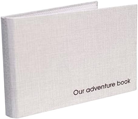 Malden International Dizajn 1 Up naša avanturistička knjiga 4x6 tkanina Foto album Hardcover Hrag Book Grey s crnim naglaskom