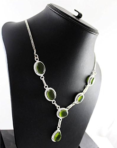 Zelena peridot Hydro ogrlica srebrna prekrivanja modni nakit PROMJENI ZGRADA 18 inča.