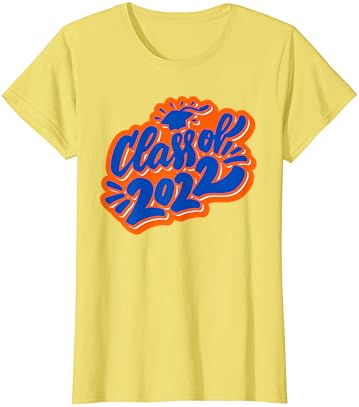 Klasa 2022. Diplomirana diplomirana narandžasta i plava majica
