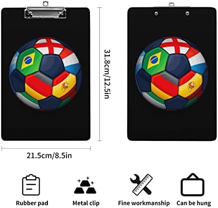 Nogometni fudbal sa zastavama akrilni plastični međuspremnik sa klipom niskog profila 12.5 X 8.5 inča za ured za studente medicinskih sestara