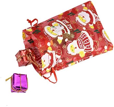 50kom Božić Organza torbe Poklon nakit Candy torbe za svadbenu zabavu Božić uključujući 10 obrazaca 4x6Inch