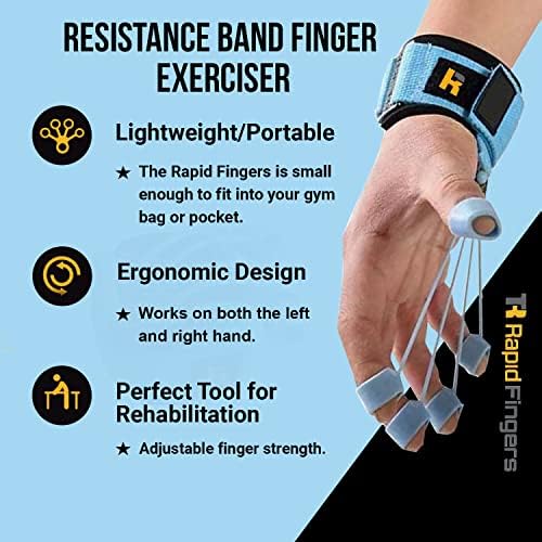 Hand Finger Forrener by Rapid Fingers – hand Extensor sprava za vježbanje, 40lb traka otpora finger Forrener-za penjanje, gitaru,