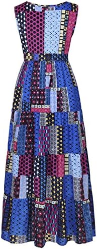 Ženska posteljina Maxi haljina Vintage Boho Swing testere plus veličina ljetna casual baggy kaftan retro dugačka haljina