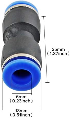 TOPPROS ravno guranje u pneumatskim spojnicama za brzo spajanje 1/4 inča do 1/4 pakovanja od 20 komada