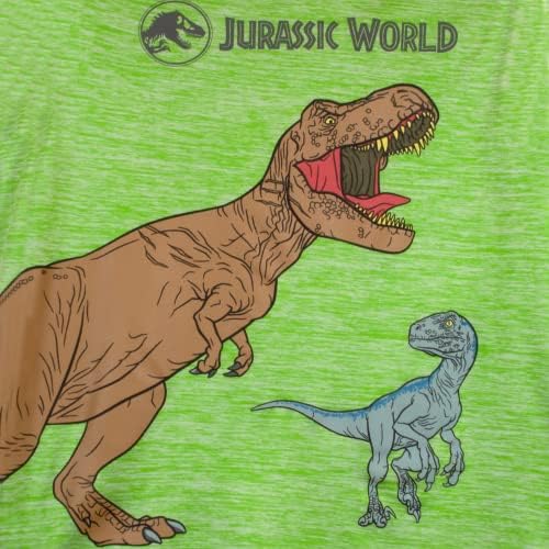 Jurassic World Universal Studios Boys T-Rex majica sa kratkim rukavima, majica i mrežasti 3-dijelni šorc Set