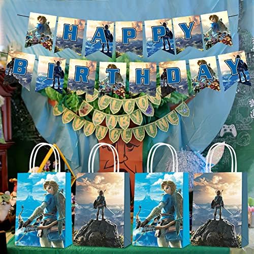 Olyshicai 16kom Zelda Party Favor torbe, ljubitelji Anime igara rođendanske papirne poklon torbe sa ručkama za ukrase za tematske