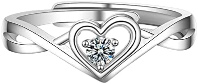 2023 NOVO u moju kćer srčani prsten vole rinestone prsten diplomski prsten za žene srebrna love šuplje rivestone prsten podesivo otvaranje