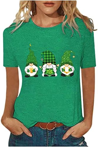 Ženska St Patricks Day Shirt slatka Patuljci grafički T Shirt kratki rukav okrugli vrat St. Patrick Dan Tee Tops T-Shirts