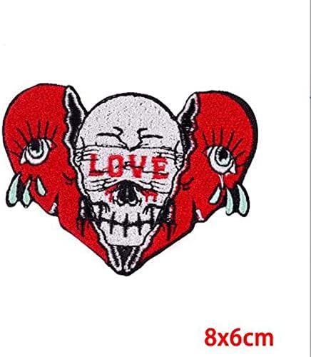 Slom love heart diy vez za patch rock boce srca na odjeći crveno srce gvožđe na zakrpe za odjeću Punk Biker Patch Applique Badge Stripe