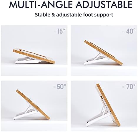 ELETIUO nadograđeni bambusov drveni držač za Ipad za crtanje sa olovkom&utor za kablove punjača, tablet Desktop podesiv u više uglova,sklopivi