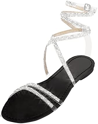 RBCulf haljina sandale za žene Crystal Sexy zavoj gležnja Sandal ljetna plaža Party Plesne cipele s kliznim cipelama