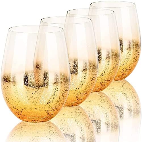 whisky decantador Glass, 18.6 Oz naočare za koktele Set 4 čaša za pivo zlatne sjajne čaše za piće čaša za piće za dekantere pića