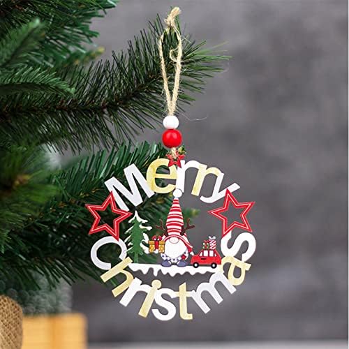 Otvoreni božićni ukrasi kuglice gigant 8 drveni božićni znak božićne staklene vješalice i kuke