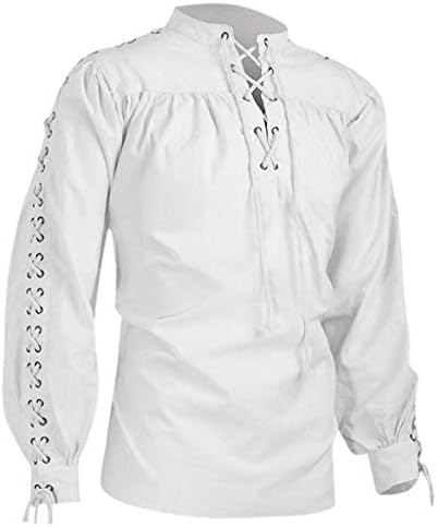 Srednjovjekovne majice za muškarce 5xl modna dugačka bluza zavoja muškarac Gothic majica Muškarci Muškarci Kvaliteta visokog muške