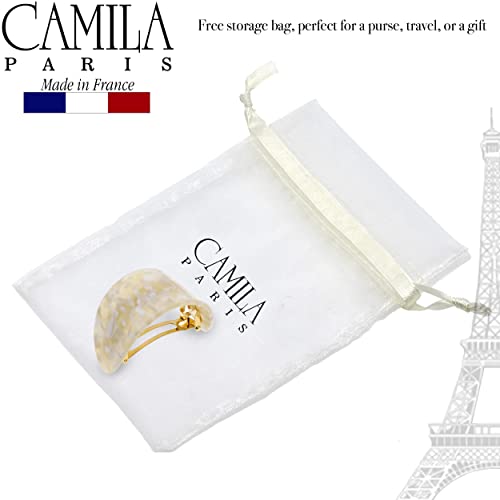 Camila Paris CP2981 Francuska ukosnica za kosu, držač za rep za kosu za finu dugu kosu, ručno rađena Bijela, kopče za kosu za čvrsto