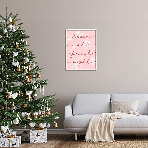Stupell Industries Love At Frost Sight Romantic Pink Snowflakes Quote, Design by Lil ' Rue