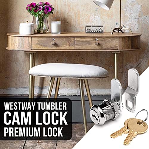 Westway Brave 5/8 '' Disk Tumbler Cam Lock - Premium brava sa 2 tipke, 1 1/4 Cam i ofset Cam Lock - Zaključavanje ormara, zaključavanje
