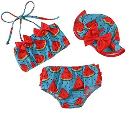 YCCutest Toddler novorođenčadi za djecu djevojčice kupaći kostimi kupaći kostim slatka plaža bikini set 3 komada bez rukava na vrhu