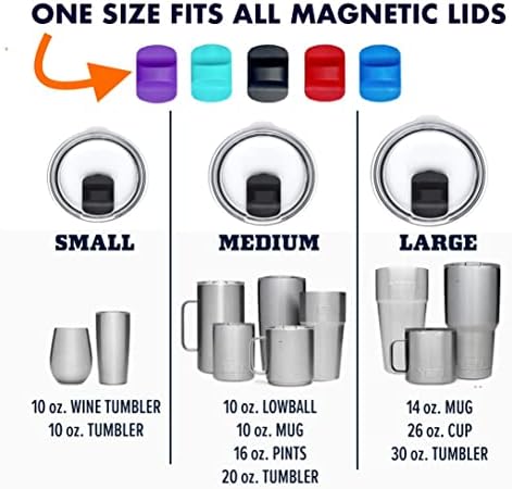 MAGSLider zamjenski klizač | Magnetni blok odgovara Yeti Rambler / Tumbler Magnetic poklopci 10 oz, 16 oz, 20oz, 26 oz, 30oz | 5 pakovanja