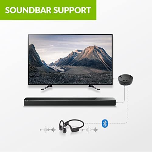 Avantree Medley Air - Open-EAR bežični uši za TV sa Bluetooth predajnik / slušalica Priključak za punjenje, Soundbar Passthrom, jasan
