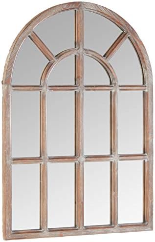 brend – kamen & Beam Vintage seoska kuća drveni lučni Mantel ogledalo, 36.25 H, tamna mrlja