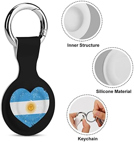Argentina Retro u obliku srca Zastava štampana silikonska futrola za AirTags sa zaštitnim poklopcem Air Tag Finder Tracker držač dodatne