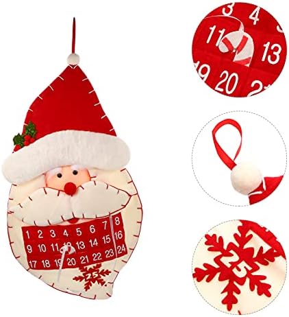 VICASKY Santa Claus dekoracija Božić Santa Claus kalendar 1pc Božić Advent Kalendar dekoracija Doma Santa odbrojavanje kalendar uređenje kućne kancelarije Santa Ornament