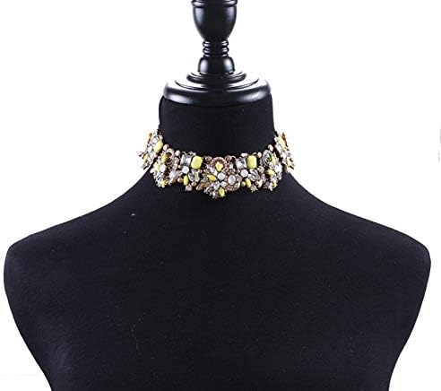 xinghaikuajing kratki lanac novca ženska modna dodatna oprema za odjeću puna dijamantskih pretjeranih cvjetnih ogrlica žuta