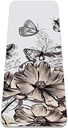 Siebzeh Butterfly Floral Spring Premium Thick Yoga Mat Eco Friendly Rubber Health & amp; fitnes Non Slip Mat za sve vrste vježbe joge