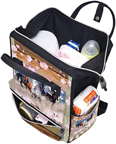 Guerotkr putni ruksak, torba za pelene, ruksak Pelenerine, pustinjski pješčani drveni ploča divlji konji