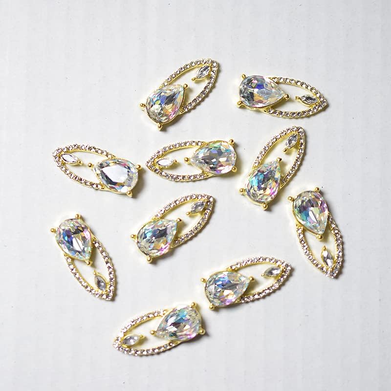 10pcs Hollow Waterdrop Rhinestones čari ljepota Glitter Nails nakit dodatna oprema Metal za 3d nail art dekoracija