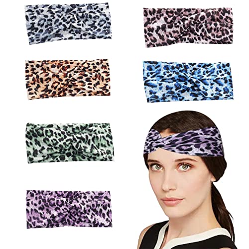 Traka za glavu Yoga Leopard Print Cross široka elastična pokrivala za glavu traka za kosu Twist Turban Knot head wrap Hair Accessories