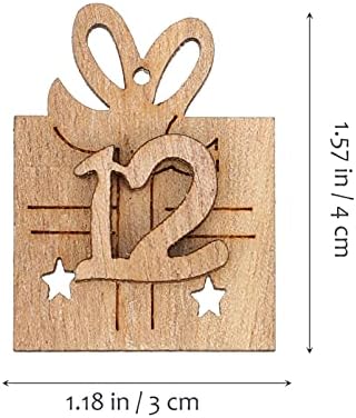 Amosfun 1 Set Božić odbrojavanje Advent Kalendar ukrasi nedovršeni Drvo brojevi izrez odbrojavanje kalendar Božić stablo viseći privjesak za DIY vijenac vijenac vrata zid dekor