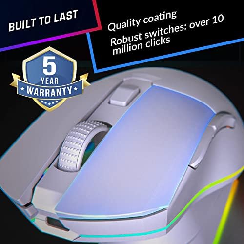 KLIM Blaze Pro punjivi bežični miš za igranje sa priključnom stanicom za punjenje RGB - novo 2023 - senzor visoke preciznosti i dugotrajna